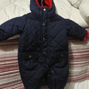Rothschild Bunting Snowsuit Blue Quilted Corduroy/fleece Boy 6-9 Mths